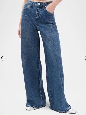 Rag & bone sweatpant jeans High-Rise Wide Leg Blue Denim Jeans